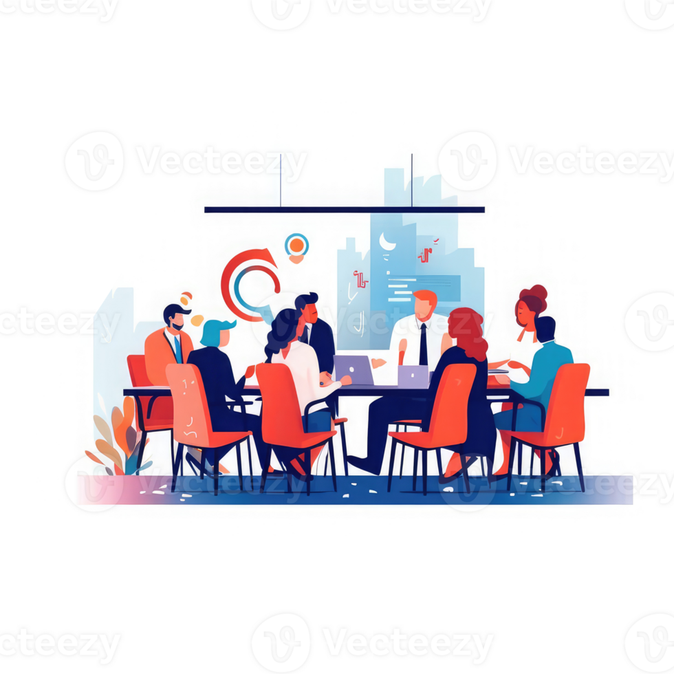 Business executives participating in a business meeting . AI Generated png