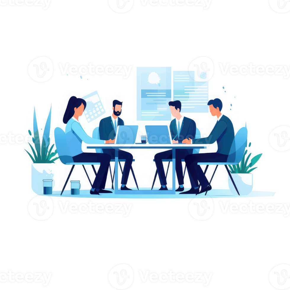 Business executives participating in a business meeting . AI Generated png