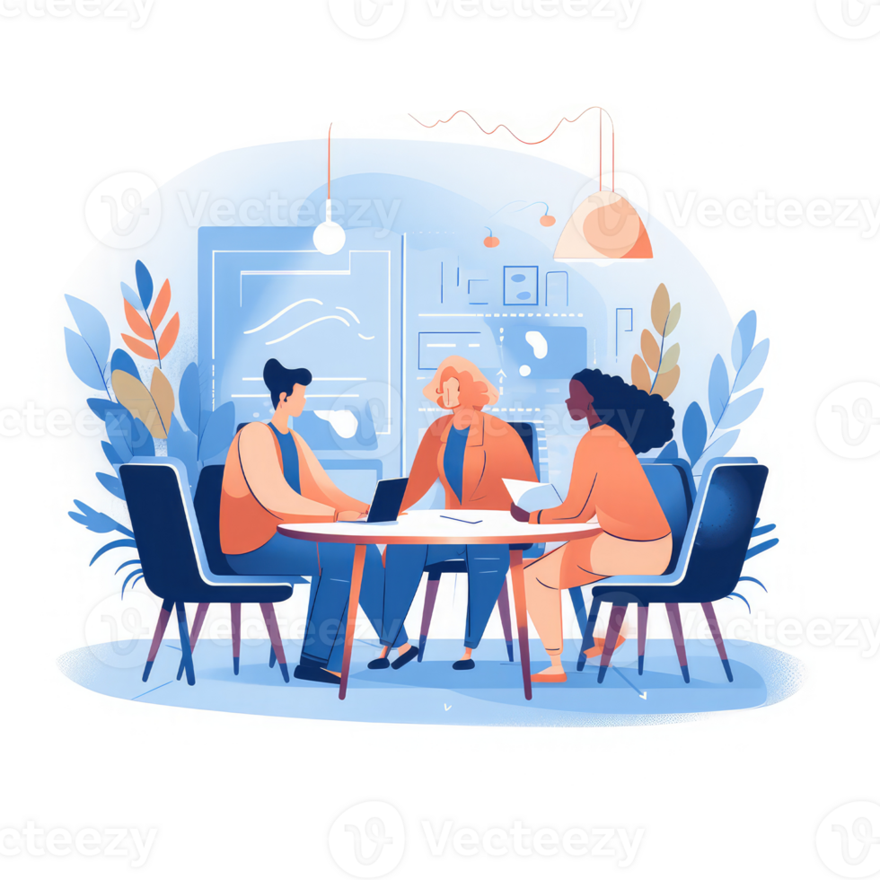 Marketing team meeting working with person with strategy presentation . AI Generated png