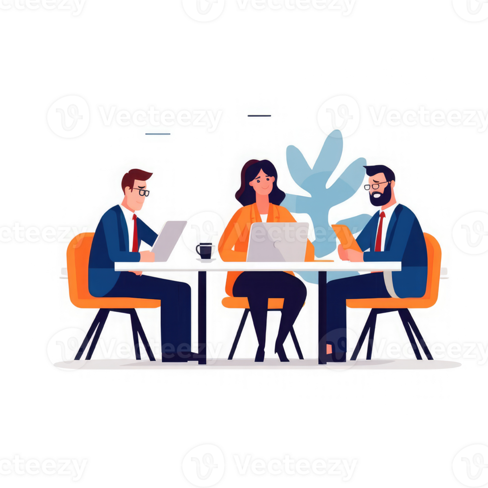 Business executives participating in a business meeting . AI Generated png
