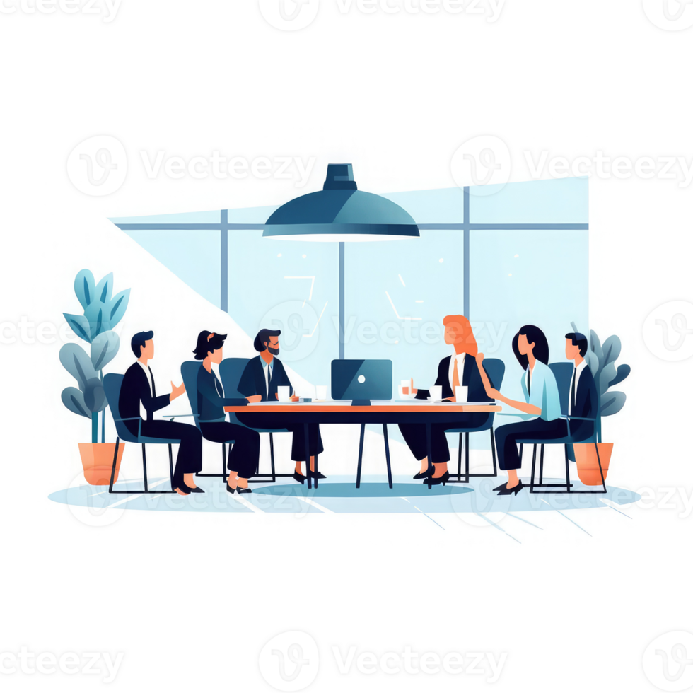 Business executives participating in a business meeting . AI Generated png