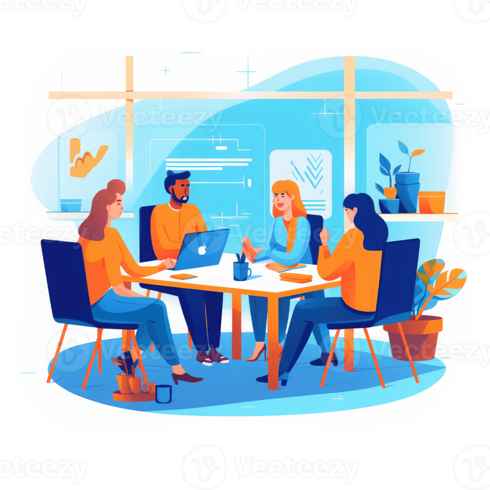 Marketing team meeting working with person with strategy presentation . AI Generated png