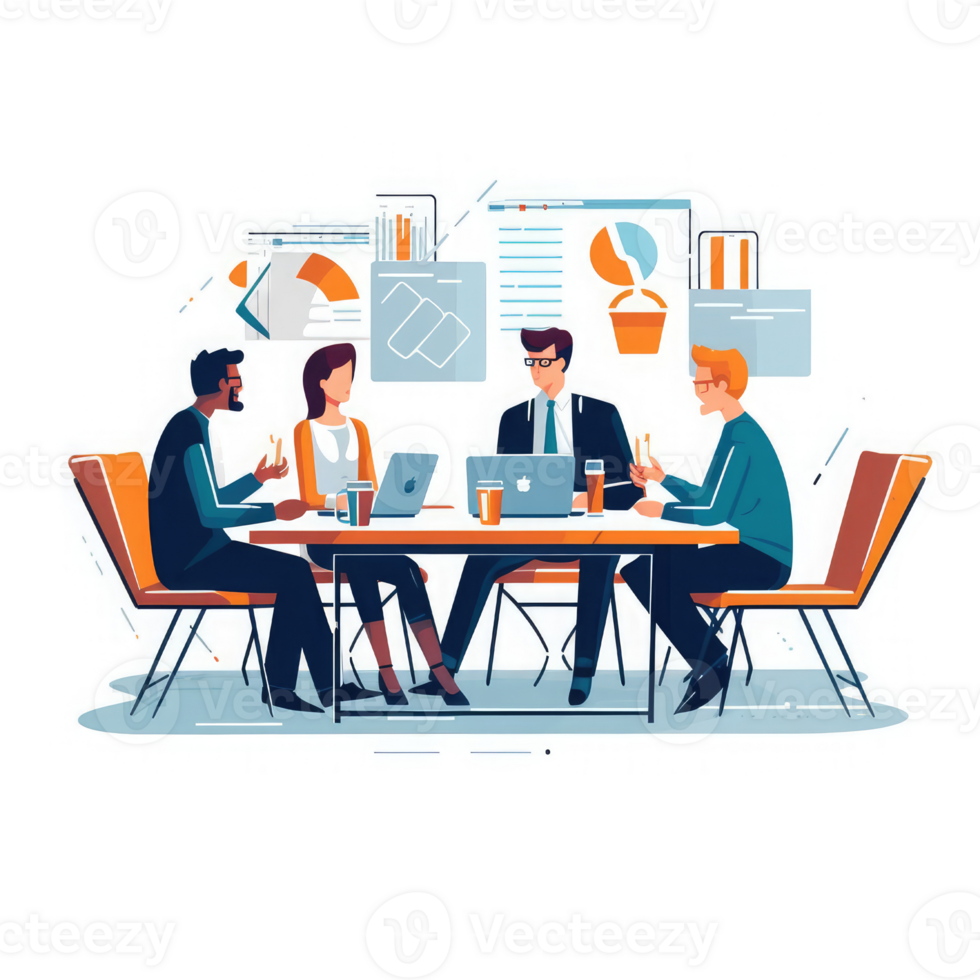 people are sitting around a table project management discussions professional profitability . AI Generated png
