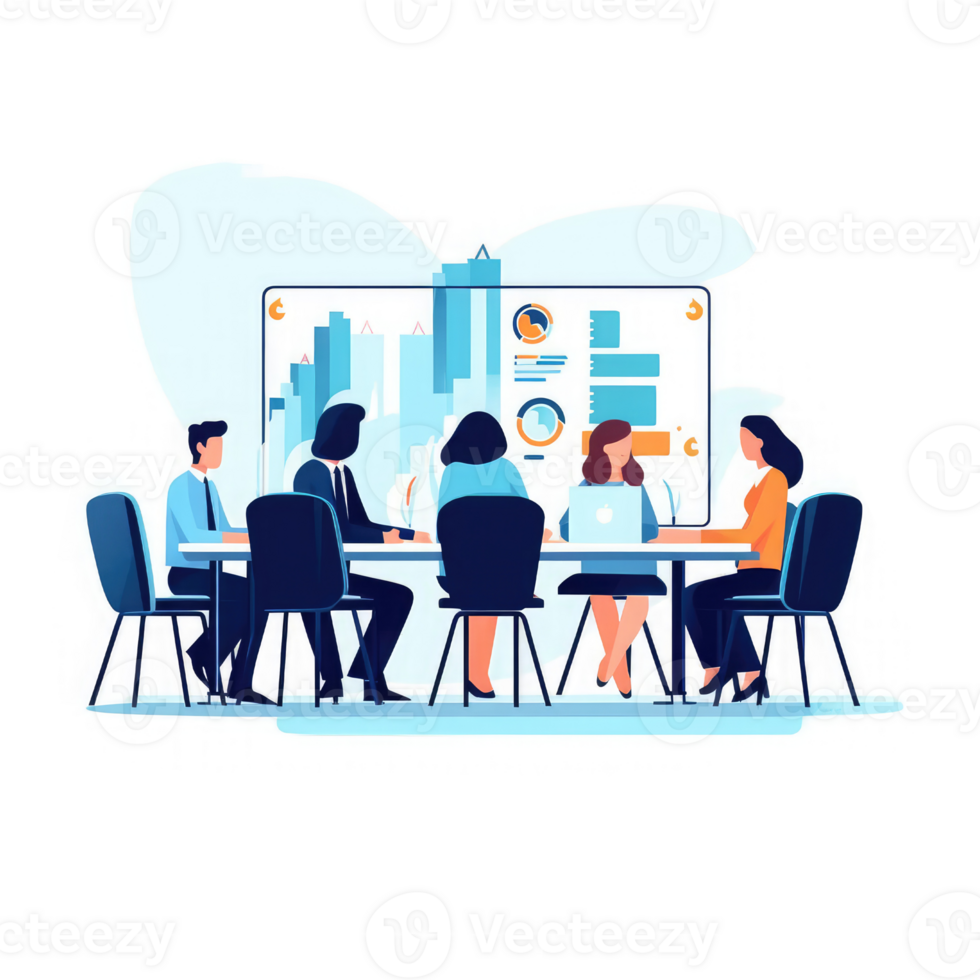 Business executives participating in a business meeting . AI Generated png