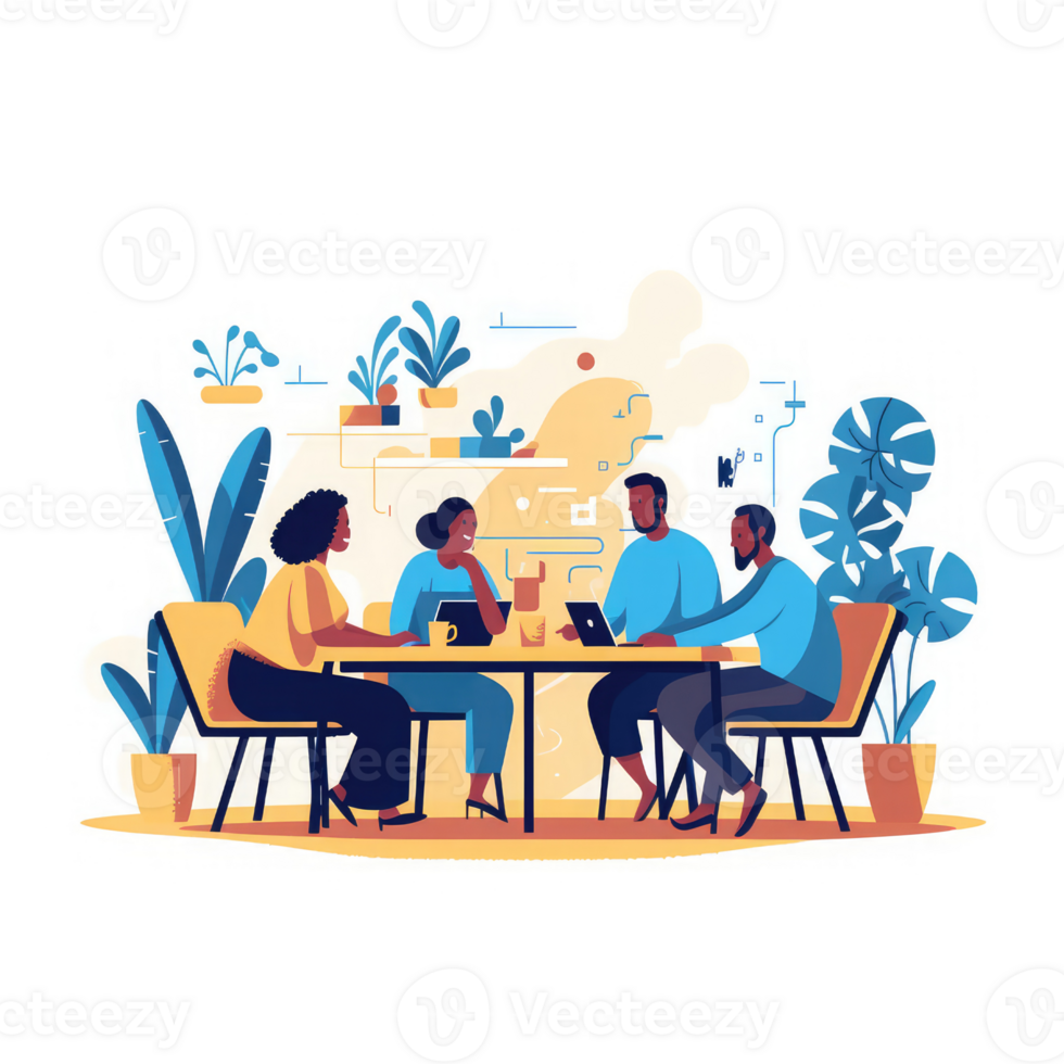 Marketing team meeting working with person with strategy presentation . AI Generated png