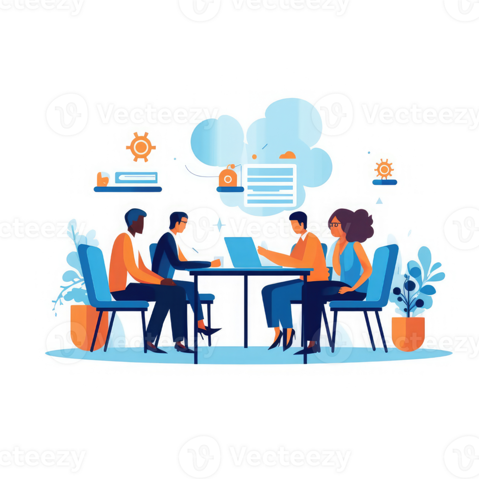 business executives attending a business meeting . AI Generated png