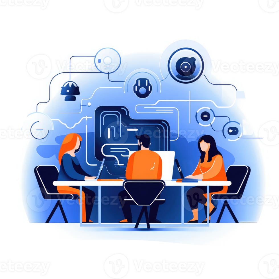 team working in the office . AI Generated png