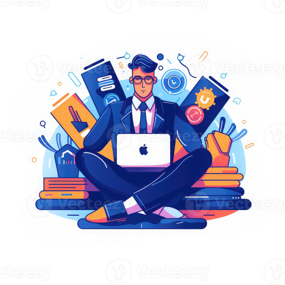 The CEO handles multiple projects and tasks simultaneously . AI Generated png