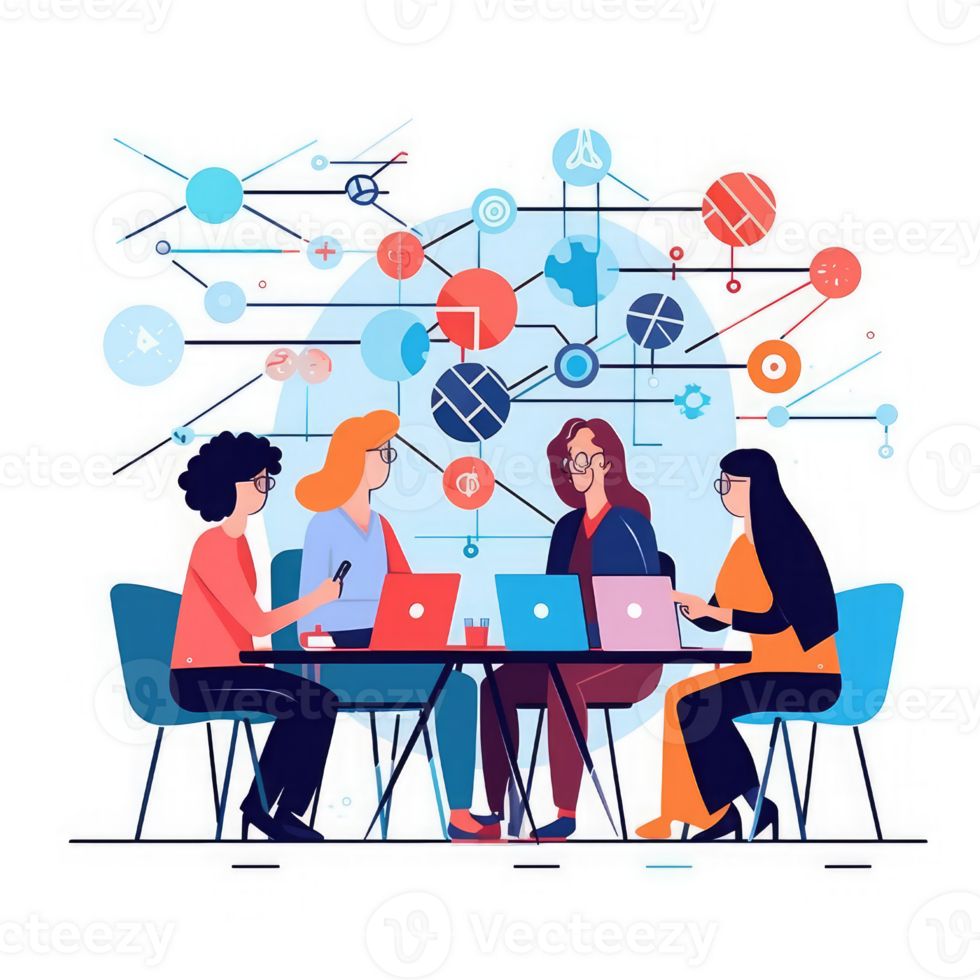 group of experts gathered around a conference table. Participate in lively discussions . AI Generated png