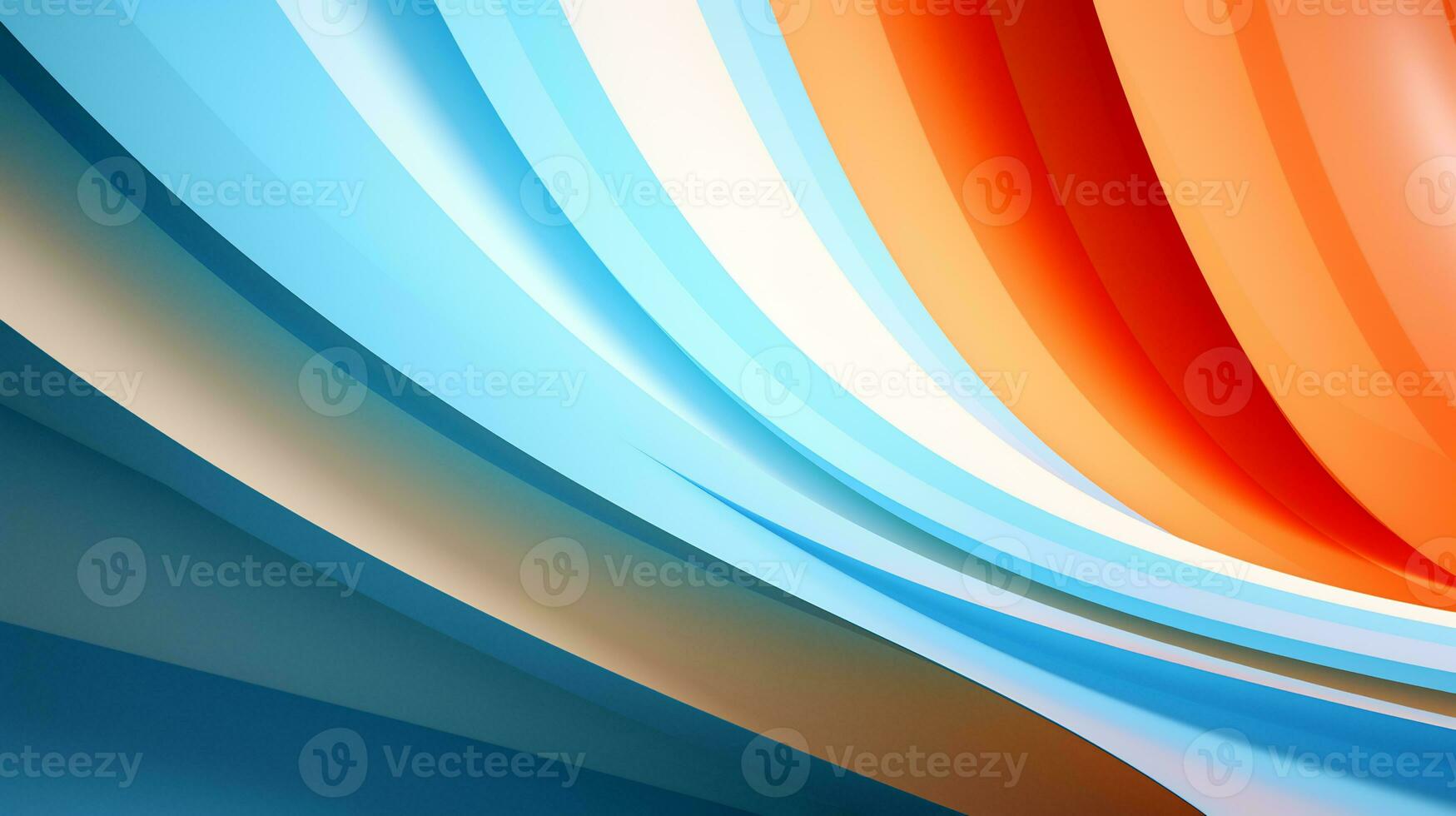 3D wallpaper of geometrical orange and blue photo