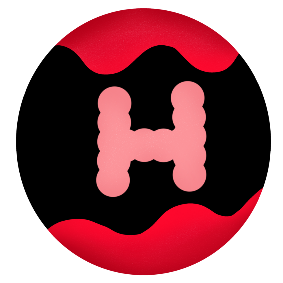 Uppercase in a red-black circle,Alphabet H png