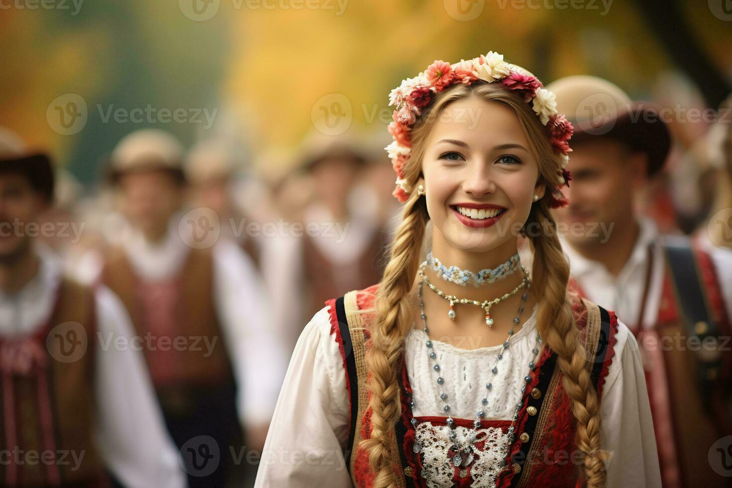 hermosa niña octubrefest evento en Munich Alemania foto