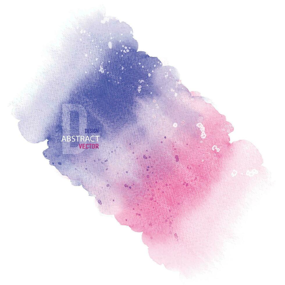 Abstract background design blue and pink splatter brush watercolor vector