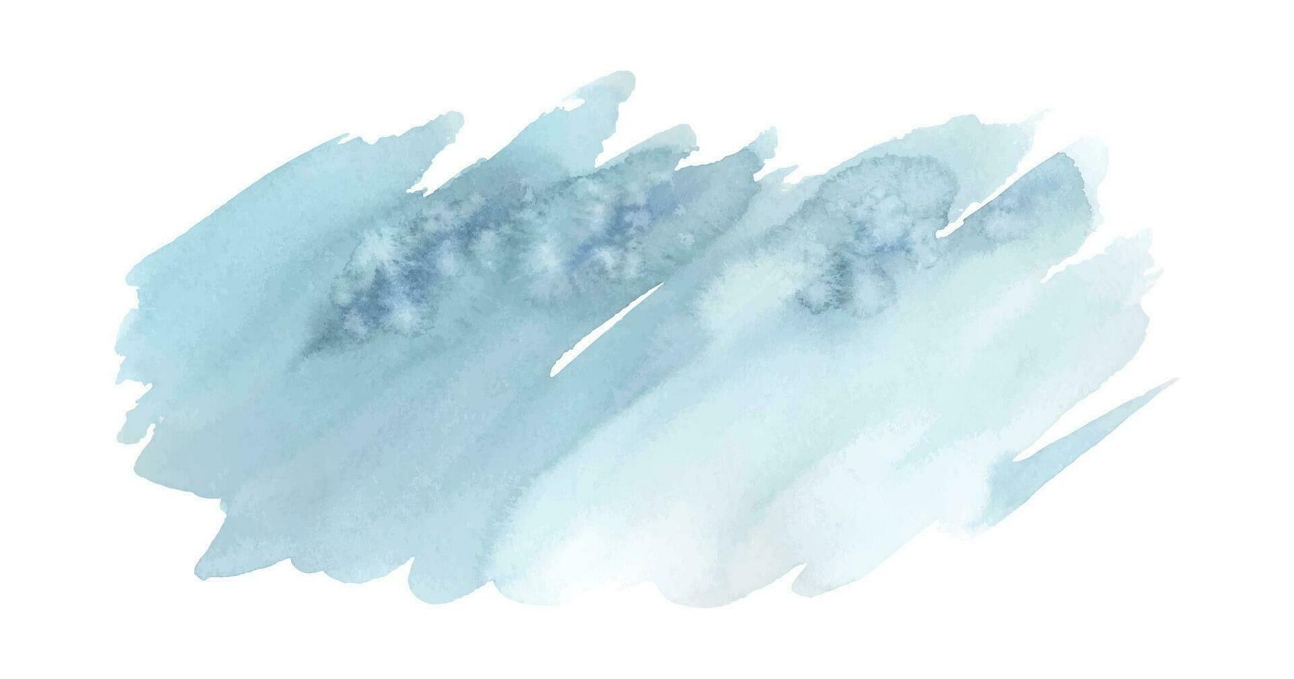 Blue brush painted watercolor abstract background vector