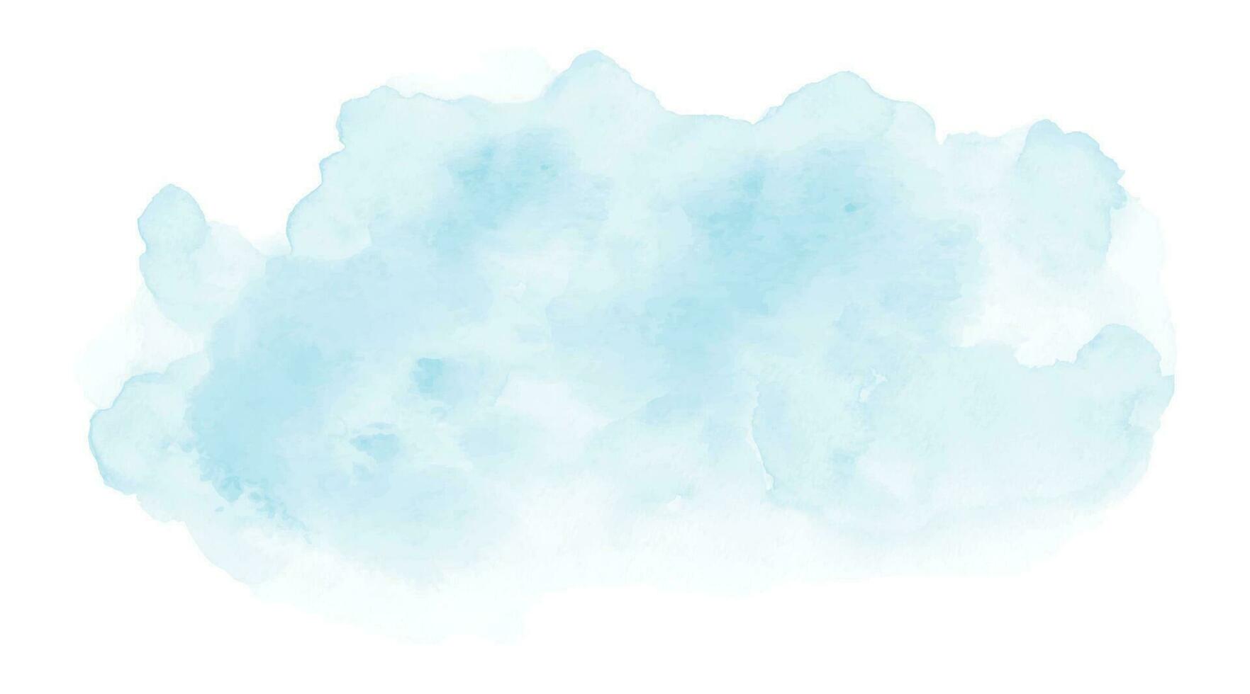 Abstract soft blue watercolor stain shape vector