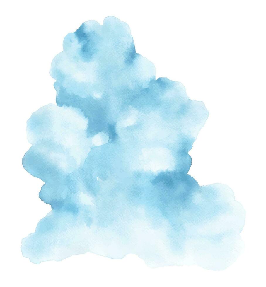 Abstract blue cloud watercolor stain shape vector