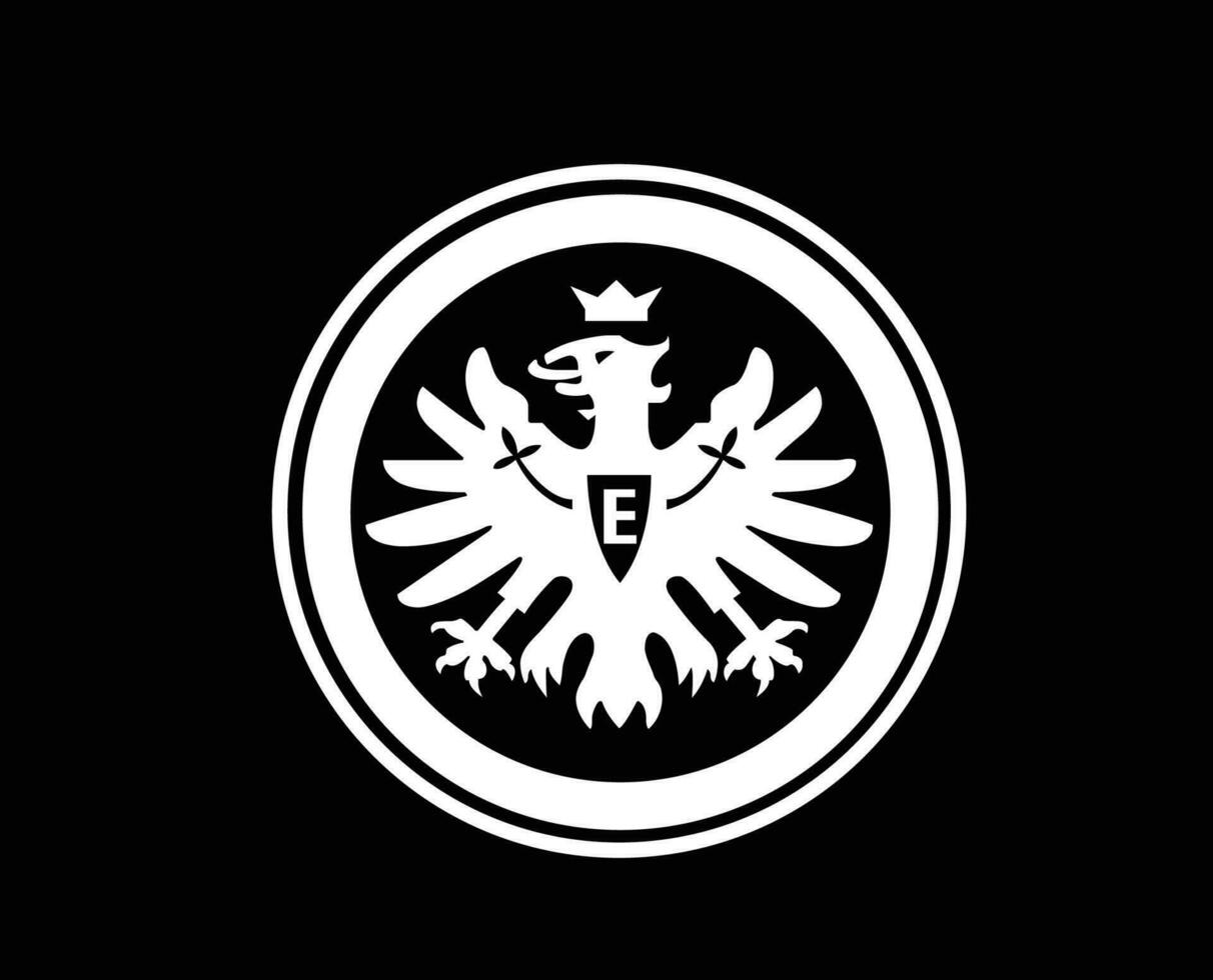 eintracht frankfurt club logo símbolo blanco fútbol americano bundesliga Alemania resumen diseño vector ilustración con negro antecedentes