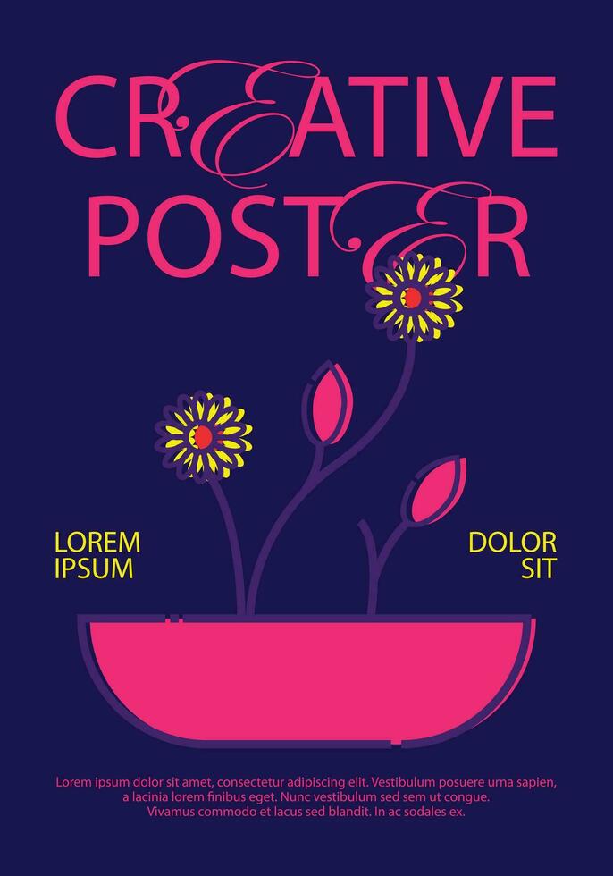 Creative Poster With Simple Ilustration Vector