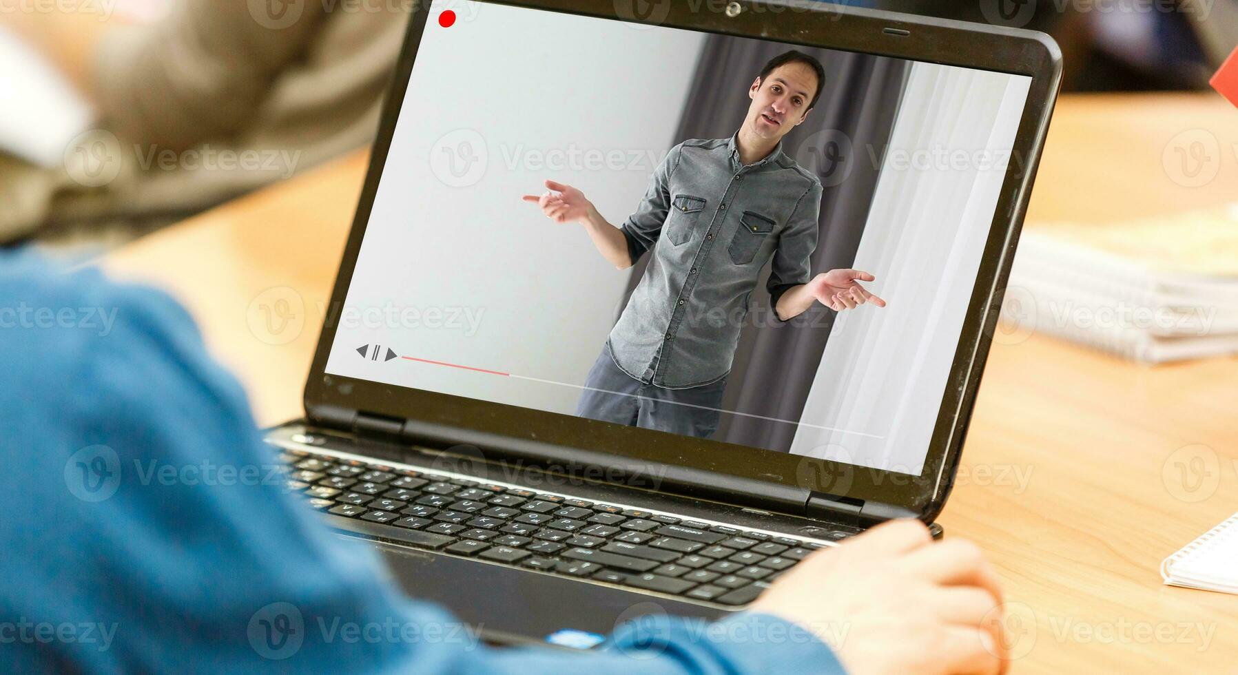 Businesswoman making video call to business partner using laptop, looking at screen with virtual web chat, contacting client by conference, talking on webcam, online consultation, hr concept, close up photo