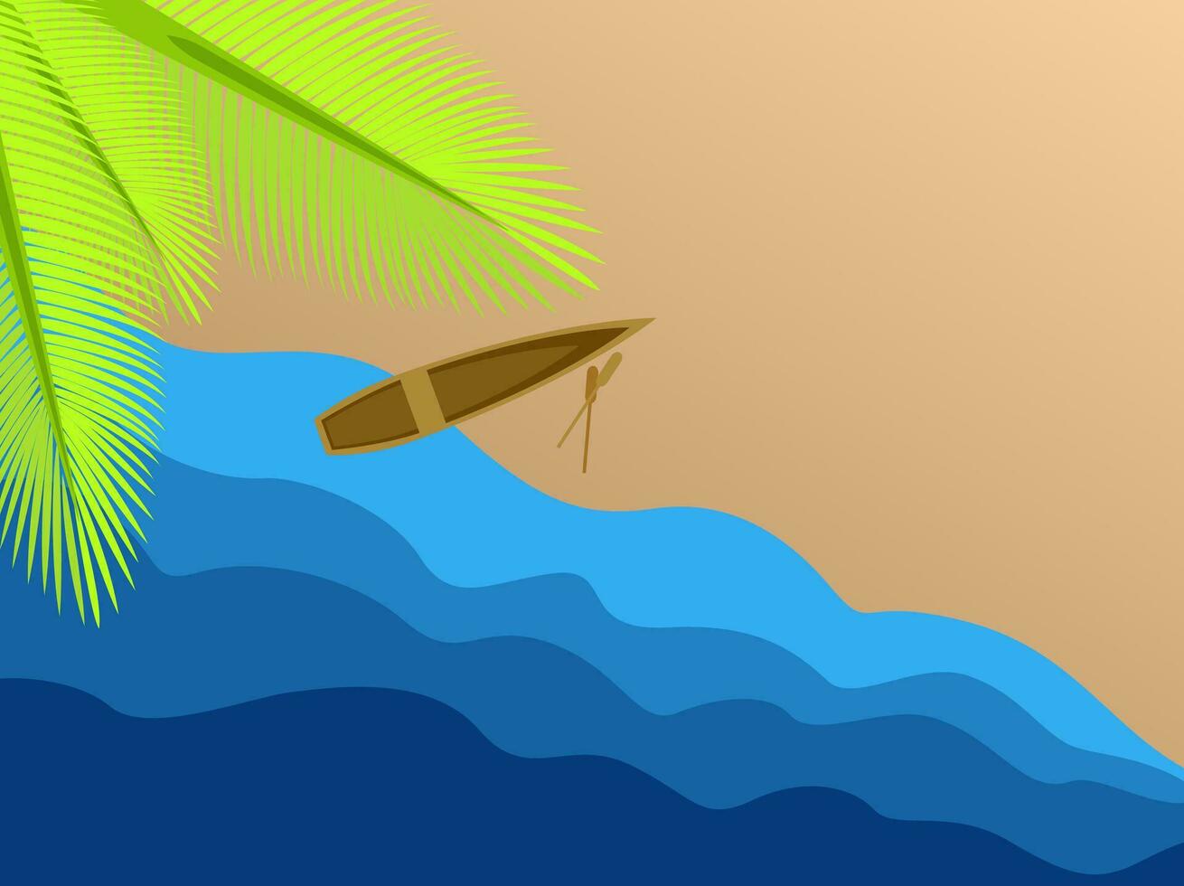Vector images of boats and rivers. The concept of the passage of man along the river of life. Or the concept of psychology and thinking