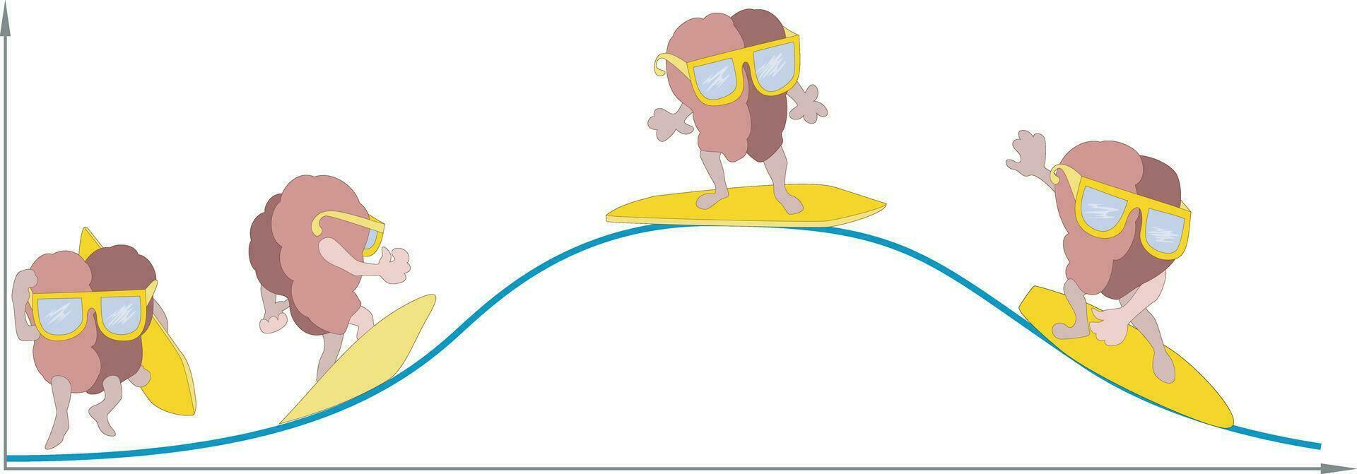 Vector image of the brain on the Board. Conceptual illustration