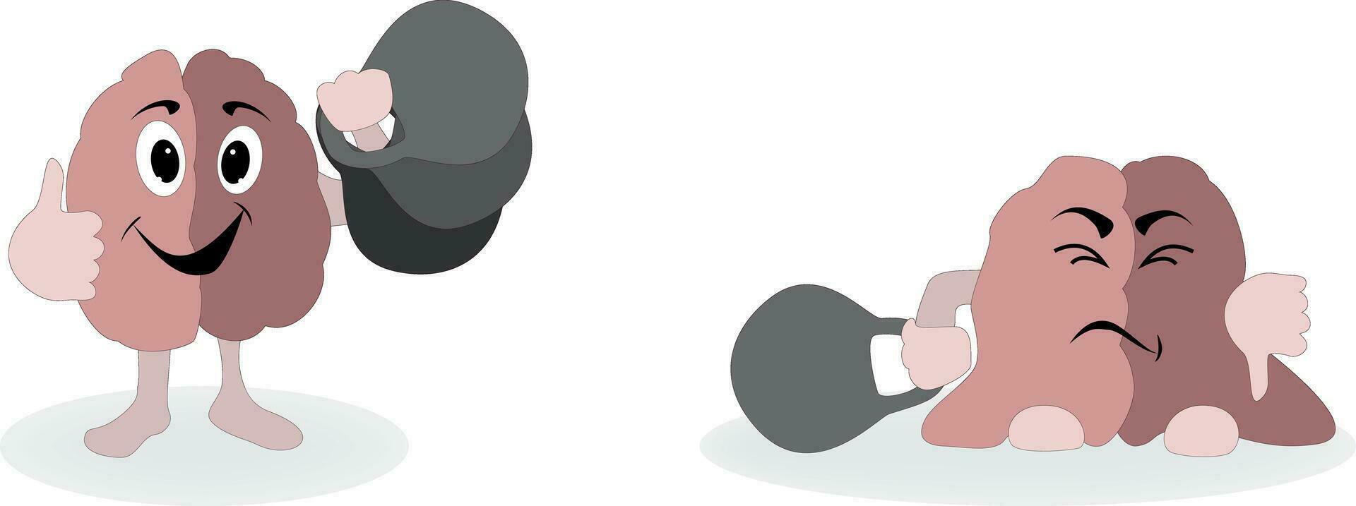 Vector image of the brain on the Board. Conceptual illustration