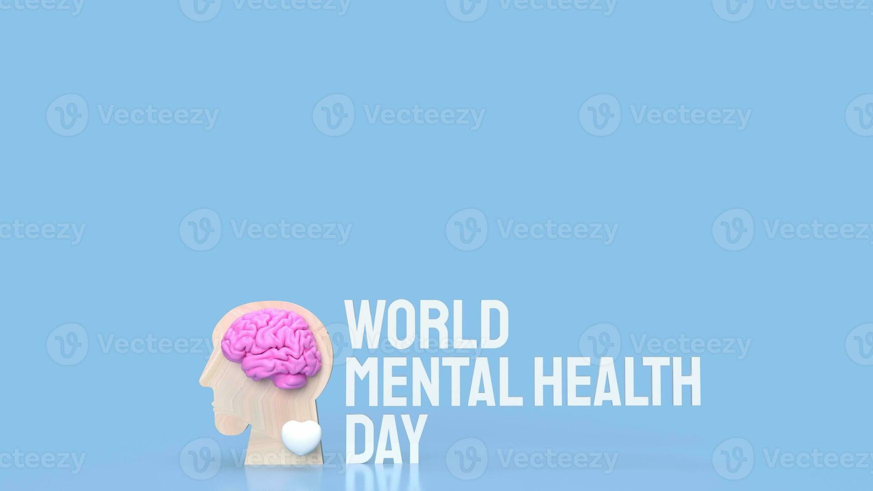 The human head and brain for World Mental Health Day concept 3d rendering photo