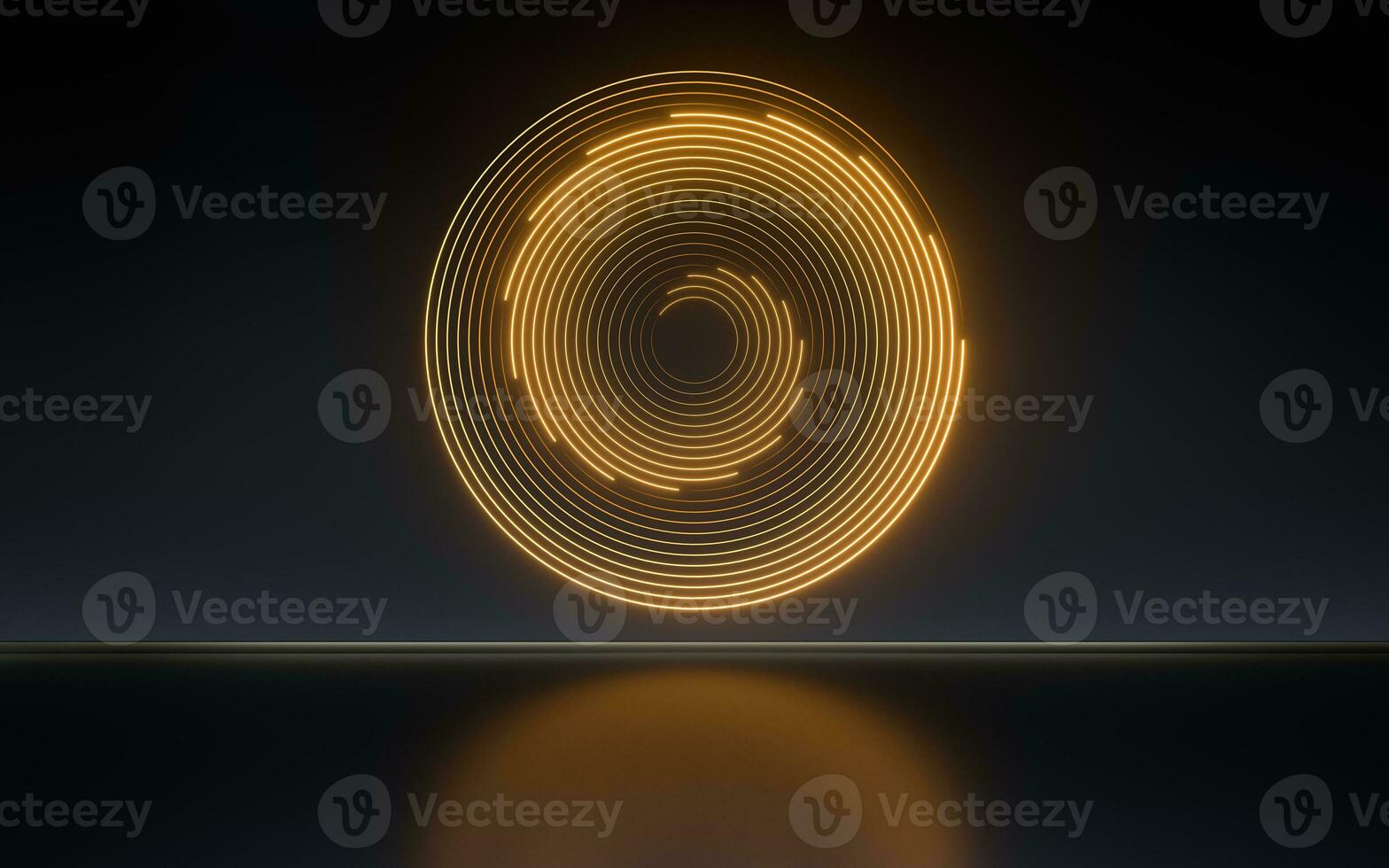 Neon light with black background indoor, 3d rendering. photo