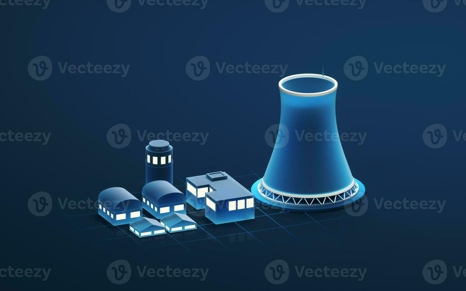 Chimenea con azul fondo, 3d representación. foto