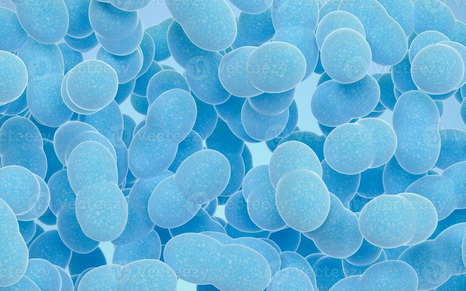 Large groups of germs with blue background, 3d rendering. photo