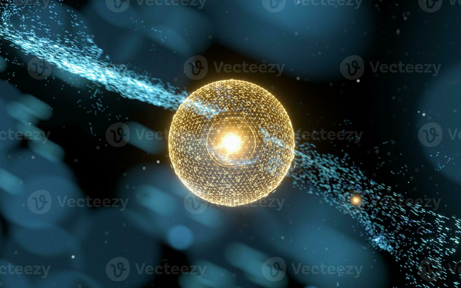 Magical particles with abstract shape, 3d rendering. photo