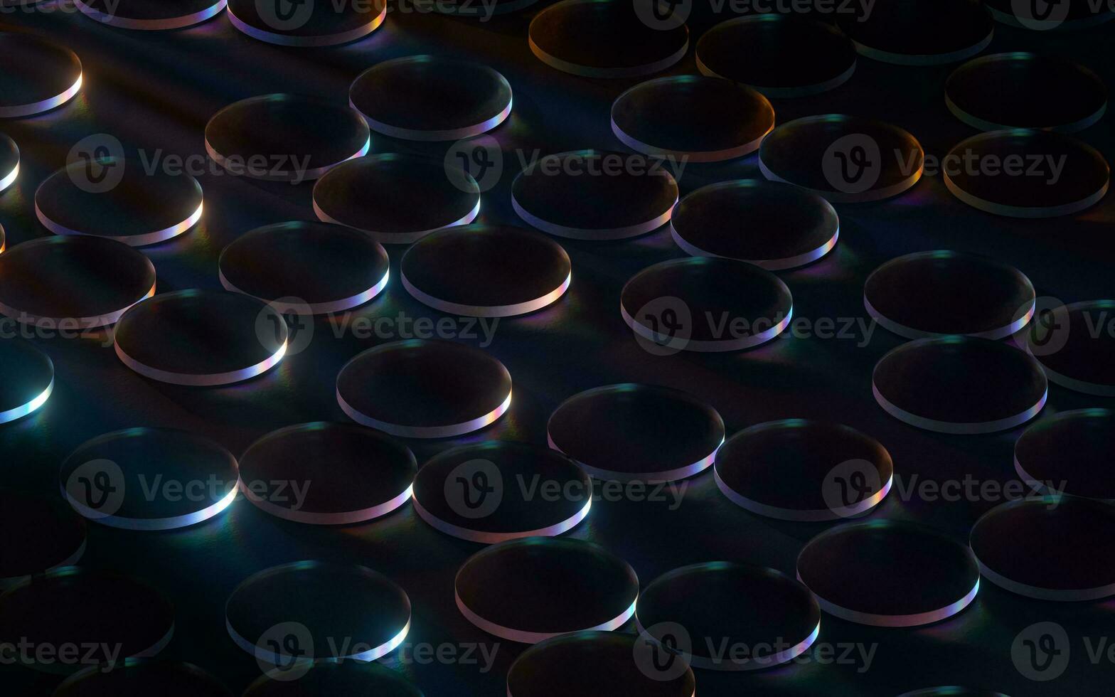 Round glass with light dispersion, 3d rendering. photo