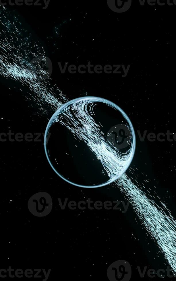 Magical particles with abstract shape, 3d rendering. photo