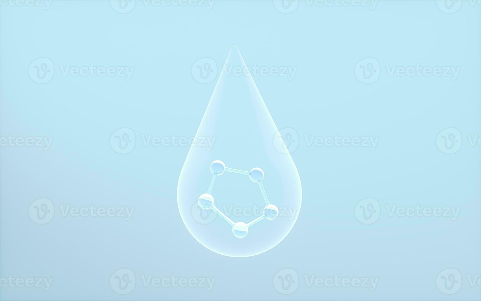 Essence and molecule, treatment and medicine, 3d rendering. photo