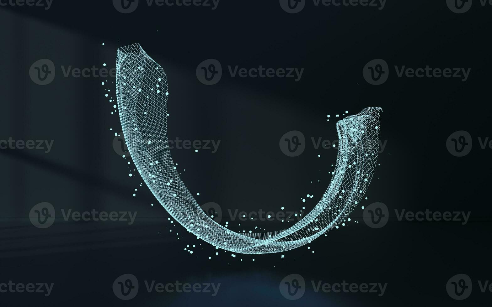 Flowing mesh clothes with black background, 3d rendering. photo