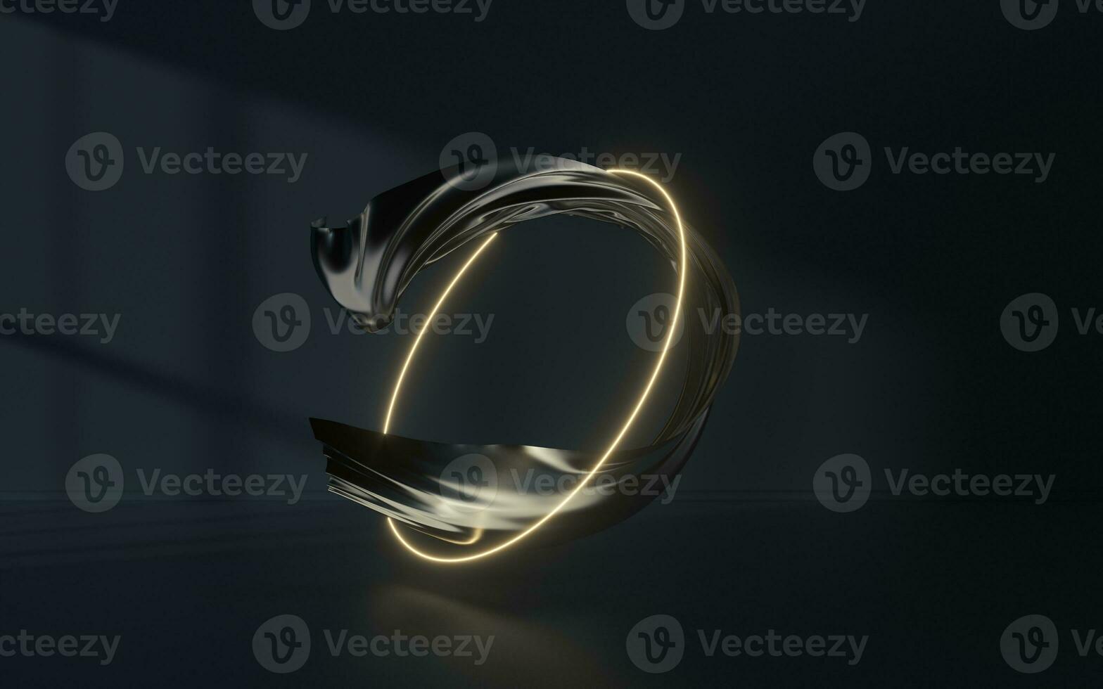 Flowing clothes with black background, 3d rendering. photo