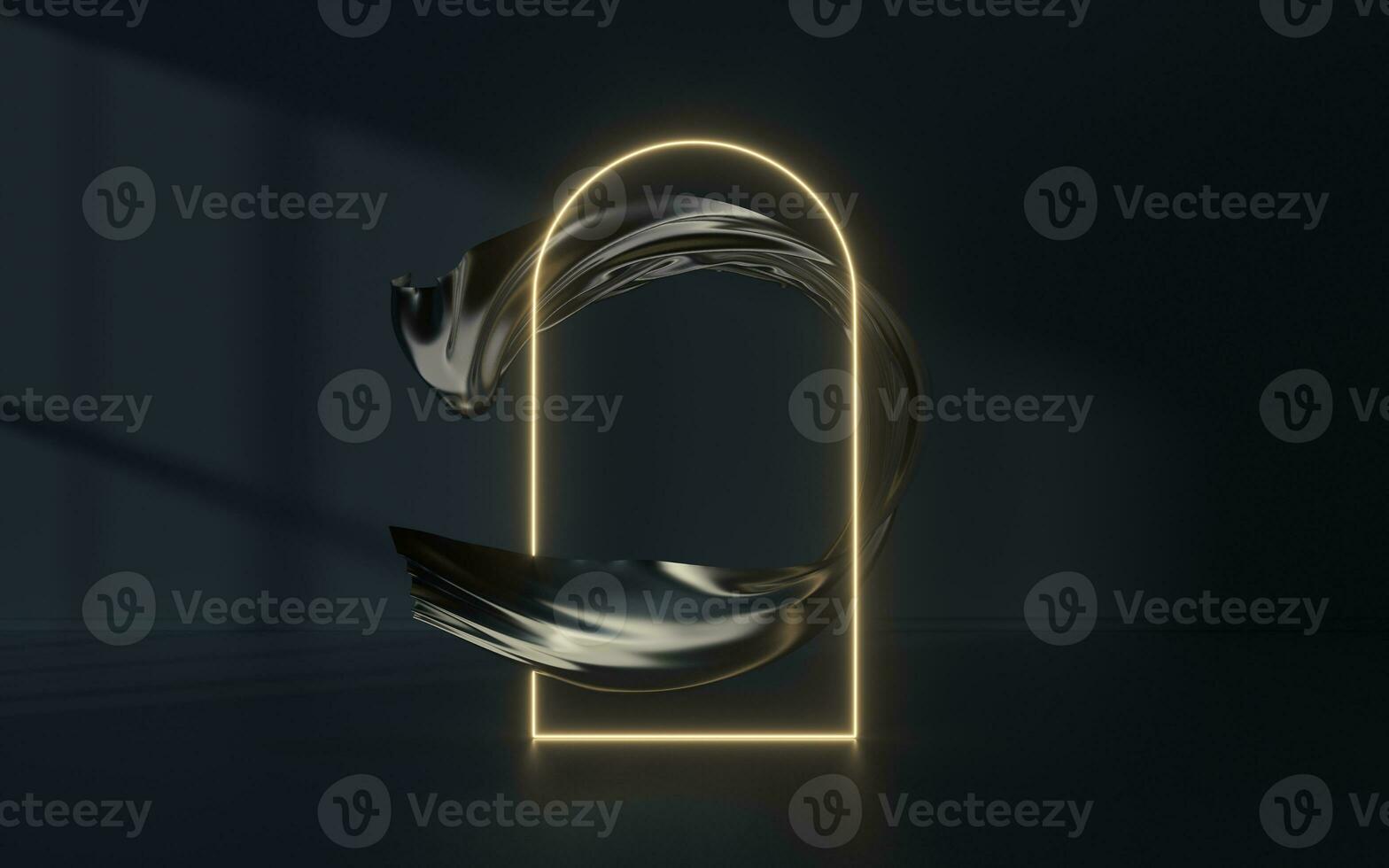 Flowing clothes with black background, 3d rendering. photo