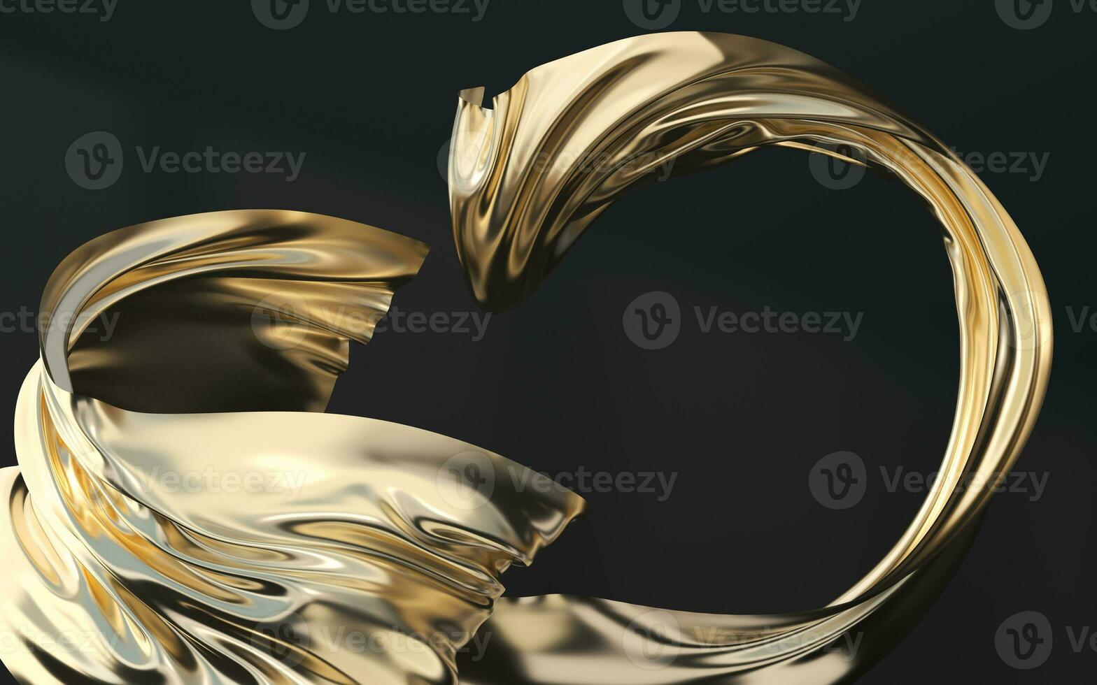 Flowing clothes with black background, 3d rendering. photo