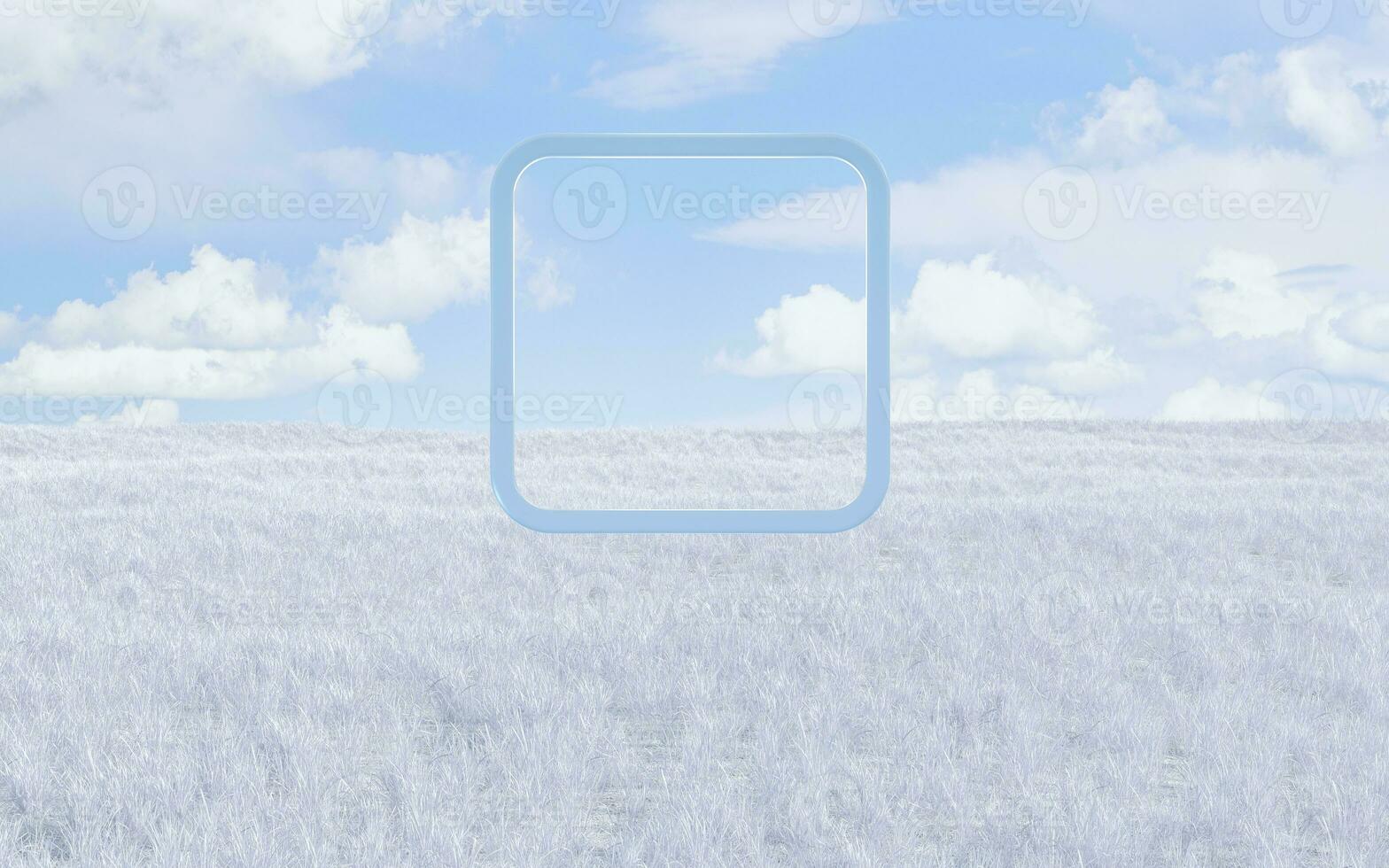 Frame with outdoor background, 3d rendering. photo