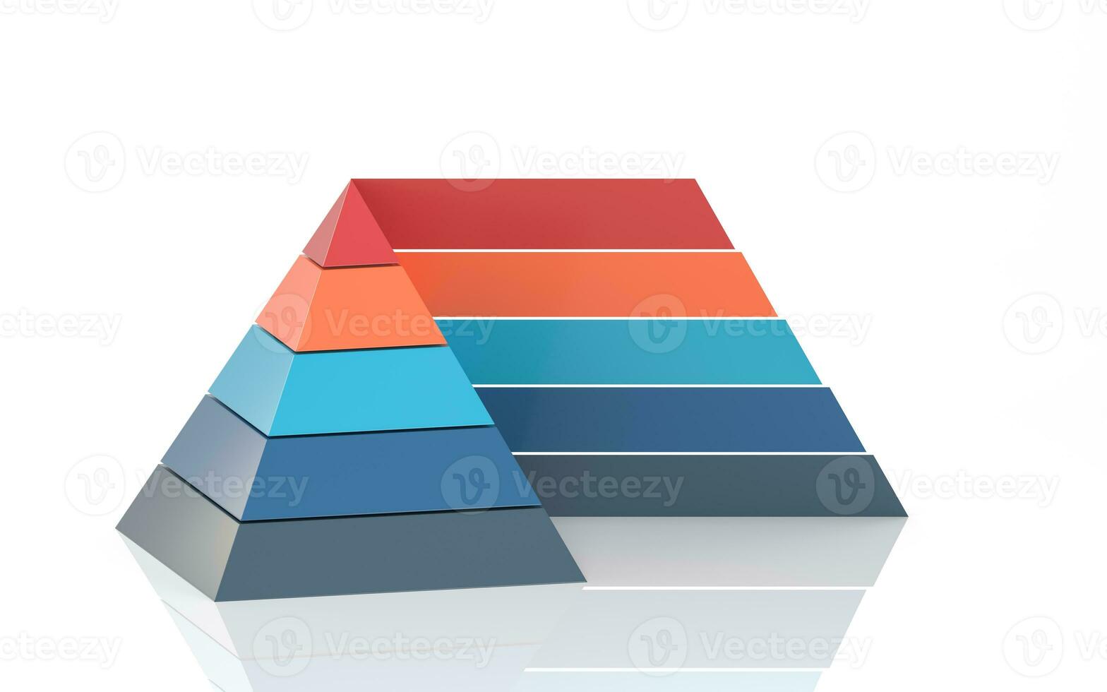 Pyramid graphics and data analysis, 3d rendering. photo