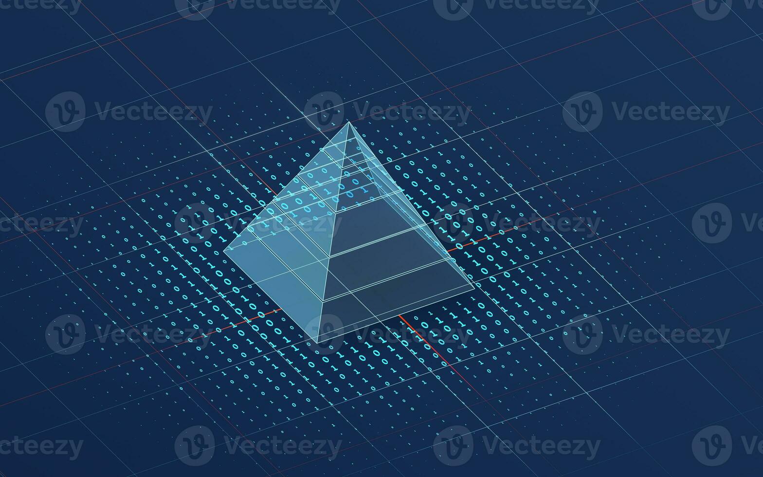 Pyramid graphics and data analysis, 3d rendering. photo