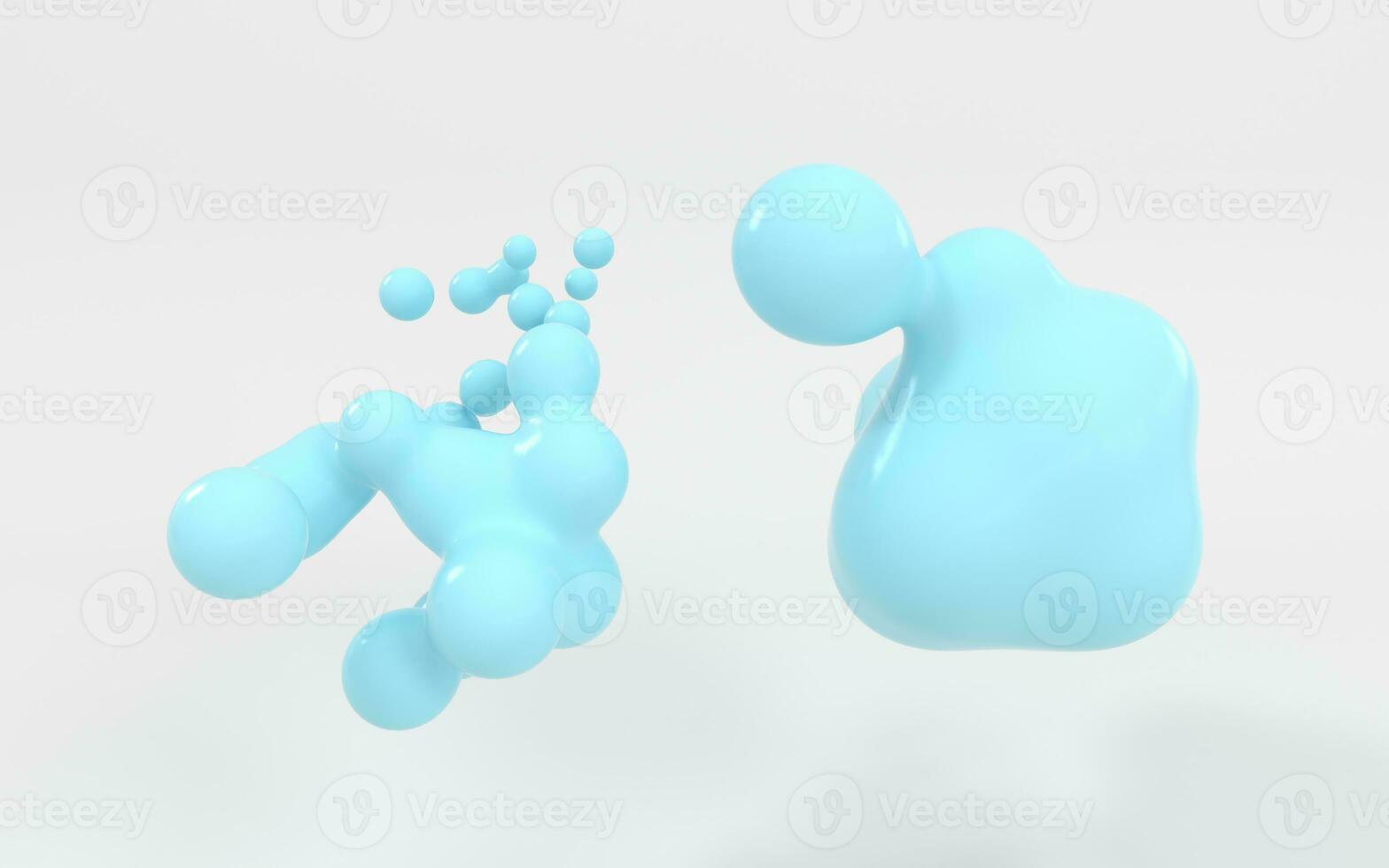 Decompose of the blue color sphere, 3d rendering. photo