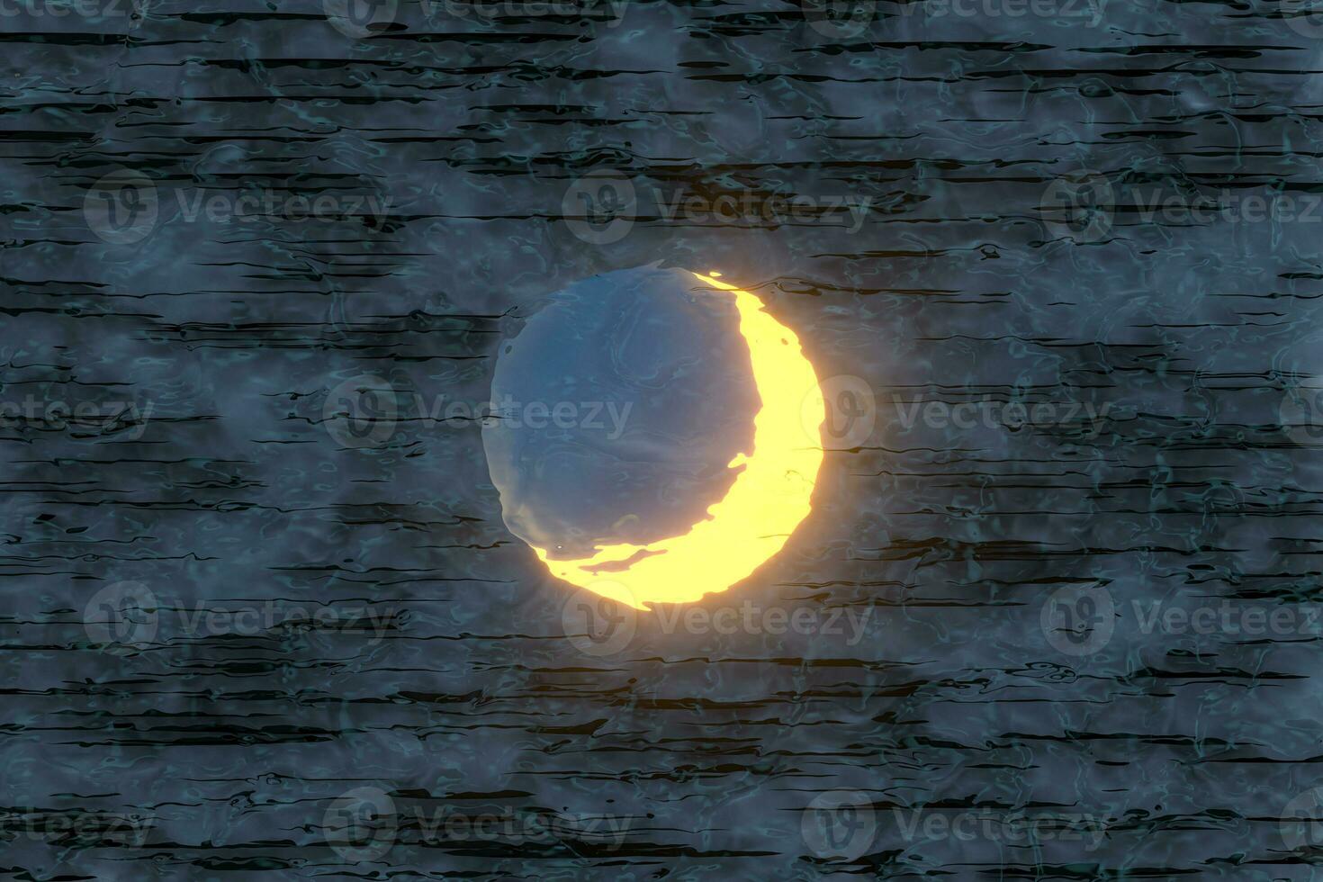 Moon and stars with dark background,abstract conception,3d rendering. photo