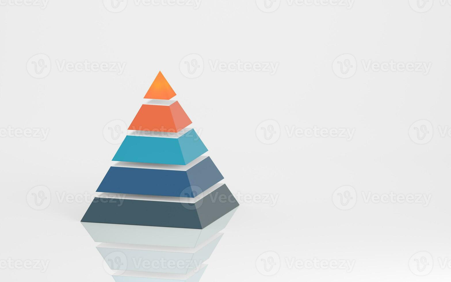 Pyramid graphics and data analysis, 3d rendering. photo