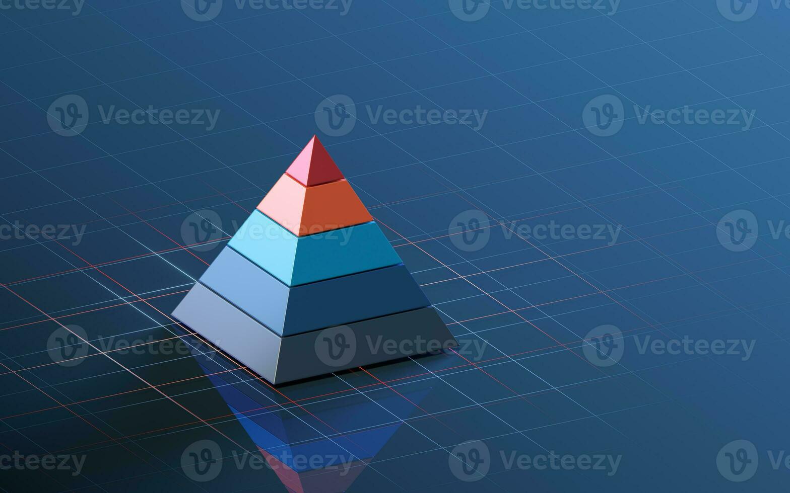 pirámide gráficos y datos análisis, 3d representación. foto