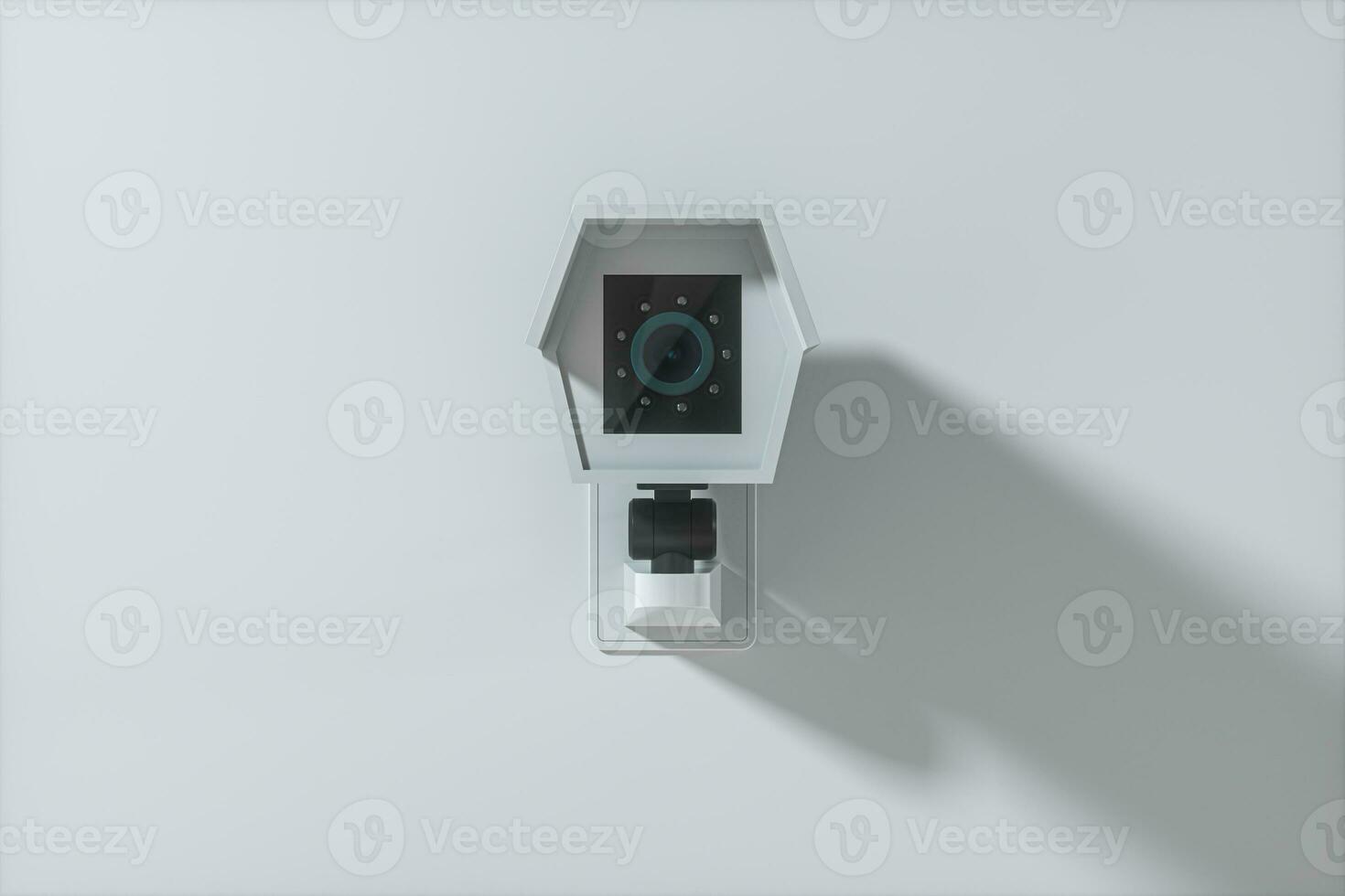 White monitor on the wall, 3d rendering. photo