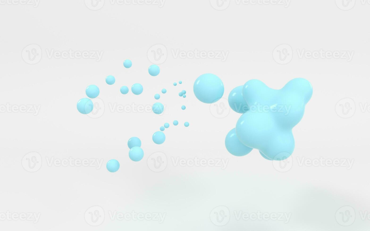 Decompose of the blue color sphere, 3d rendering. photo