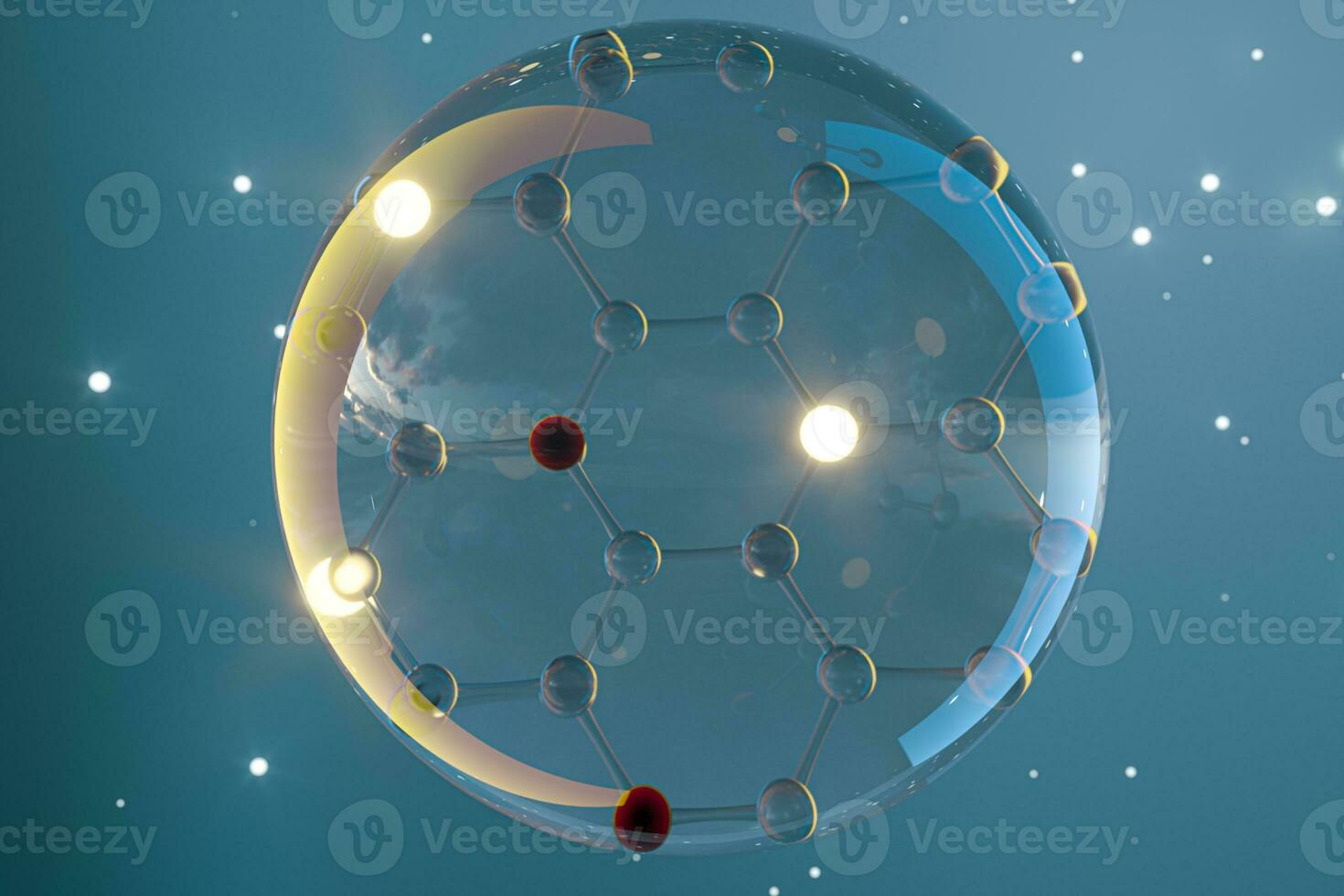 Molecules and biology, biological concept, 3d rendering. photo