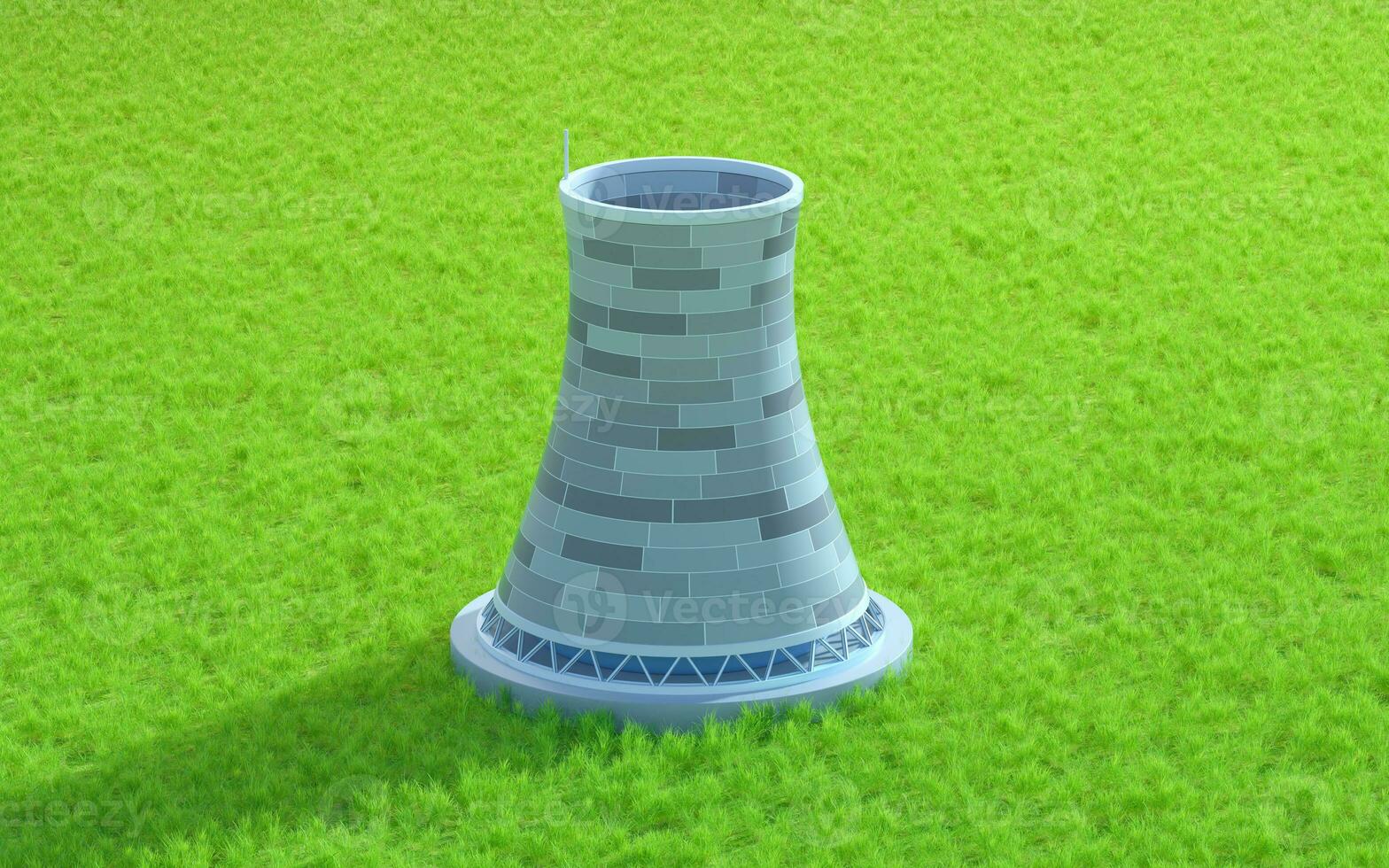 Factory and chimney, environment and resources, 3d rendering. photo