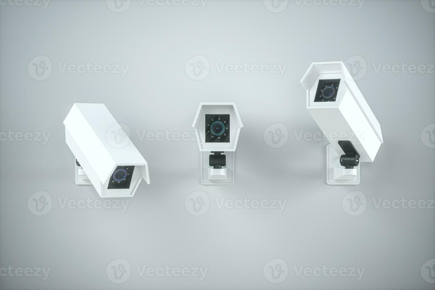 White monitor on the wall, 3d rendering. photo